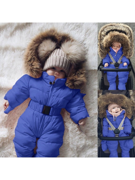 Toddler Snowsuits for 6-9 Months Infant Baby Boy Girl Romper Jacket Hooded Jumpsuit Warm Coat Outerwear Winter Snow Suits for Girls