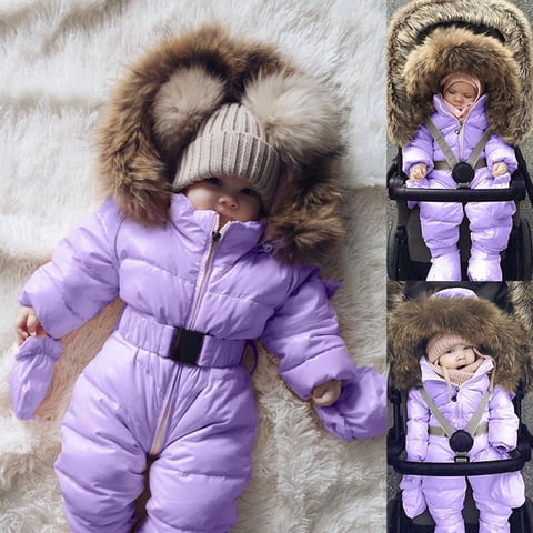 Toddler Snowsuits for 18-24 Months Baby Boy Girl Romper Jacket Hooded Jumpsuit Warm Coat Outerwear Winter Snow Suits for Girls on Clearance