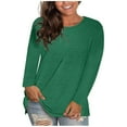 thumbnail image 1 of Sawvnm Women Fashion Tops Women's Fashion Solid Loose Long Sleeve T-shirt Pullover Tops, 1 of 6
