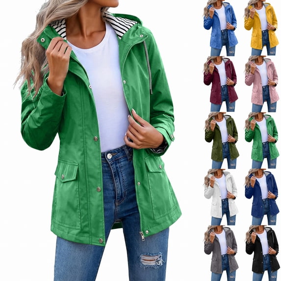Sawvnm Women's Casual Softshell Jacket Green L
