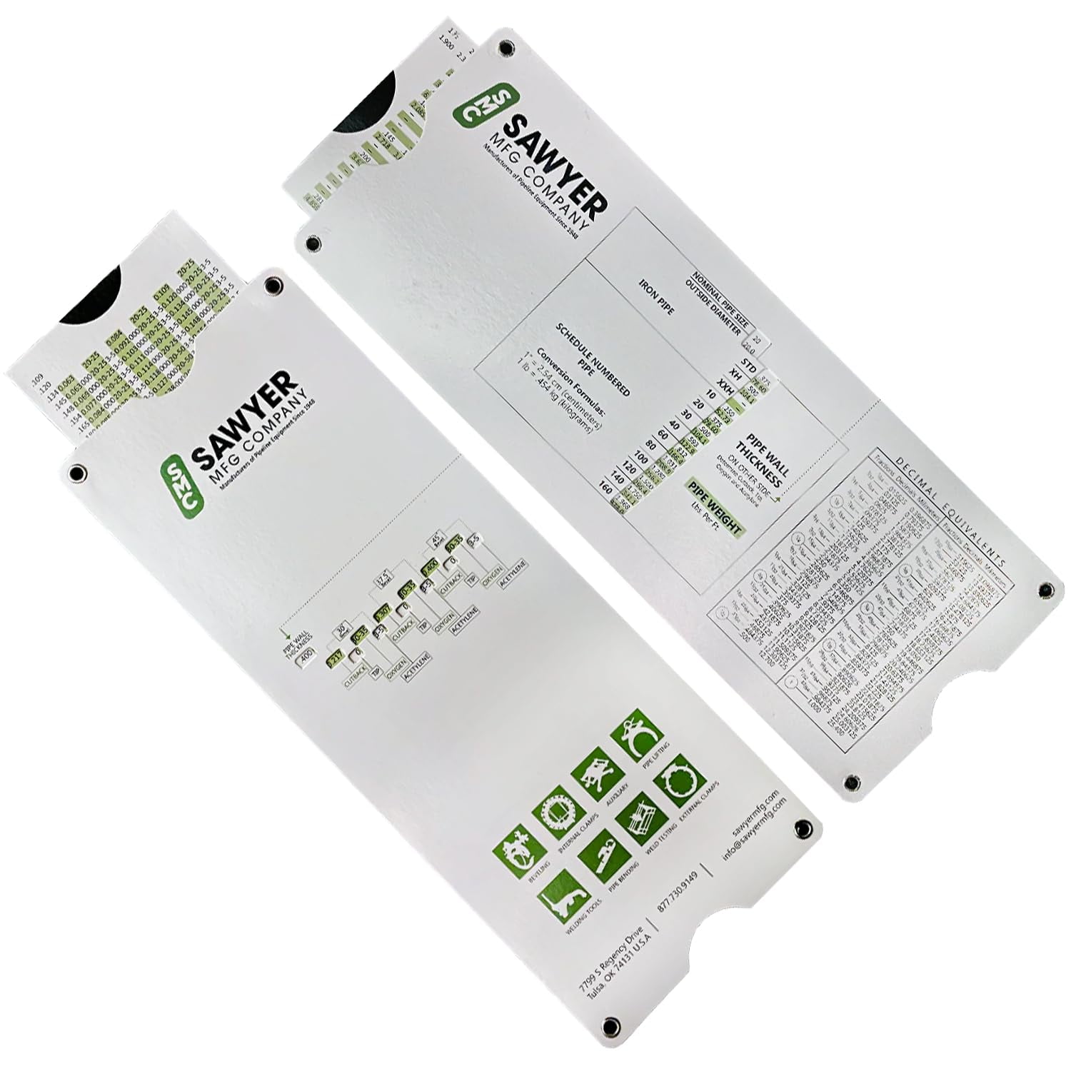 Sawyer Mfg Company - Slide Rule Tool for Pipe Cutting & Measuring ...