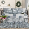 thumbnail image 1 of VHC Brands Sawyer Mill 5 Piece Daybed Bedding Sets 100% Cotton (1 Quilt, 1 Bed Skirt, 3 Standard Shams) Blue Patchwork, 1 of 4