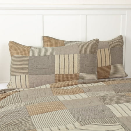 VHC Brands Farmhouse Sawyer Mill™ Bedding Accessory, King Sham 21x37, Charcoal Grey