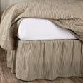 thumbnail image 1 of VHC Brands Sawyer Mill Ticking Striped Cotton Farmhouse Split Corners Gathered Twin Bed Skirt, 39x76x16, Charcoal Dark Creme White, 1 of 4