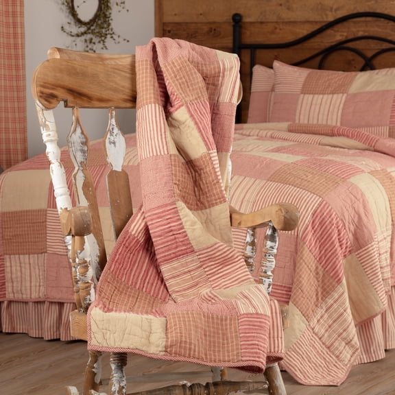 VHC Brands Sawyer Mill Red Motif Pillows (60x50 Block Throw)