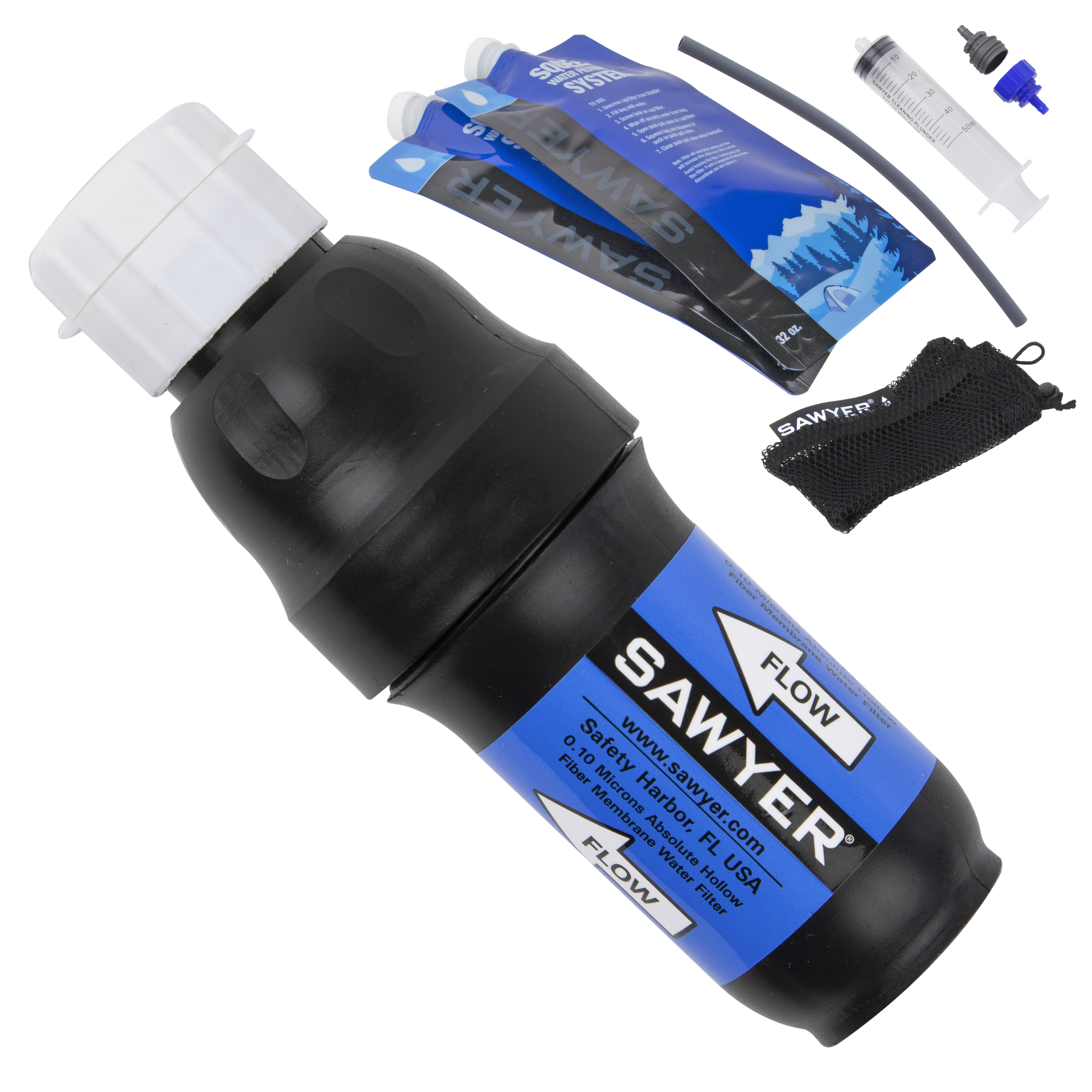 Sawyer Products SP129 Squeeze Water Filtration System w/ Two 32-Oz Squeeze Pouches, Straw, and Hydration Pack Adapter - image 1 of 12