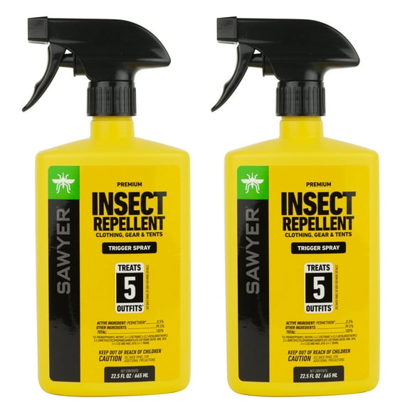 Sawyer Products SP6562 Premium Permethrin Insect Repellent for Clothing, Gear & Tents, Trigger Spray, 22.5-Oz, Twin Pack