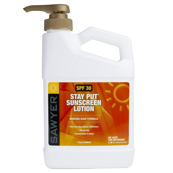 Sawyer Products SPF 30 Stay-Put Sunscreen Lotion Dispensing Jug, 32-oz