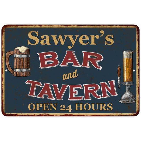 Sawyer's Green Bar & Tavern Rustic Sign 12 x 18 Matte Finish Metal 112180047531
