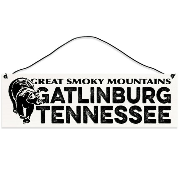Sawyer's Mill - Great Smoky Mountains. Gatlinburg. Real wood sign crafted from maple with a wire for hanging. Measures 3 inches x 10 inches and makes a great gift.