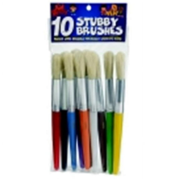 Sax 7.75 in. Stubby White Bristle Plastic Handle Paint Brush Set, Assorted Colors, Set - 30