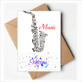 thumbnail image 1 of Sax Classical Music Listening Illustrate Welcome Back Greeting Cards Envelopes Blank, 1 of 4