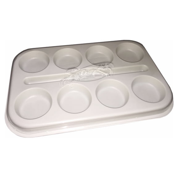 Sax Empty Heavy Duty Tempera Cake Plastic Palette With Lid - 14.5 x 9.5 in. - White
