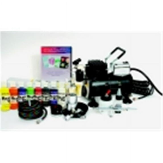 Sax Extreme Versatile Complete Dual Action SipHON Feed Airbrush Set With Zero-Maintenance Air Compressor