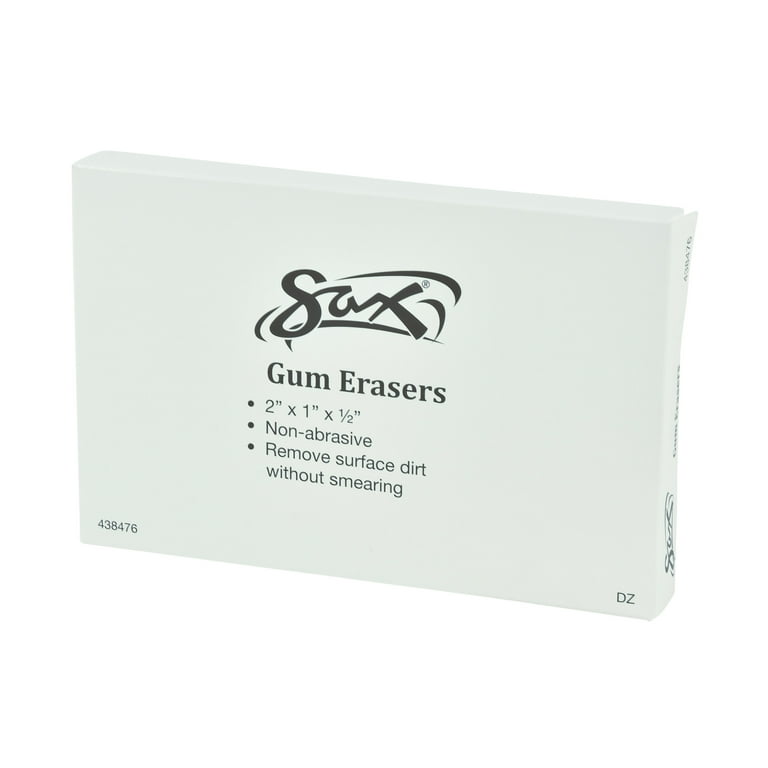 Sax Gum Art Eraser, 2 x 1 x 1/2 Inches, Brown, Pack of 12