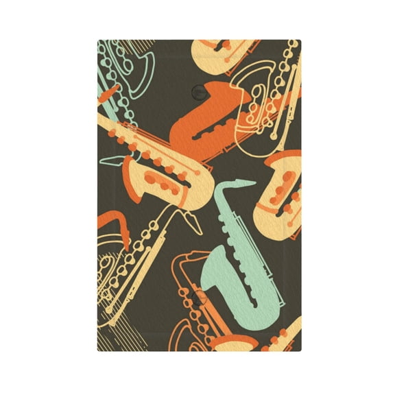 Sax Musical Party Art Retro Light Switch Cover Decorator No Device Blank Wall Plate 1-Gang Receptacle Outlet Decor