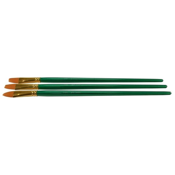 Sax 2024076 0.5 in. Optimum Golden Synthetic Taklon Paint Brushes Long - Flat - Set of 3