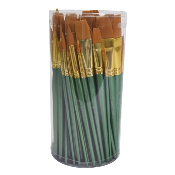 Sax Optimum Golden Synthetic Taklon Paint Brushes, Assorted Sizes, Set of 72