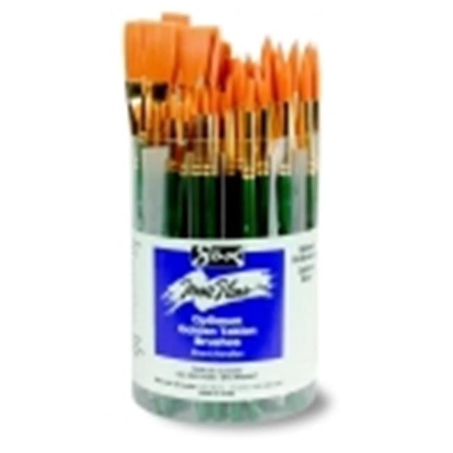 Sax Optimum Golden Taklon Paint Brush Set- Green- Set - 72