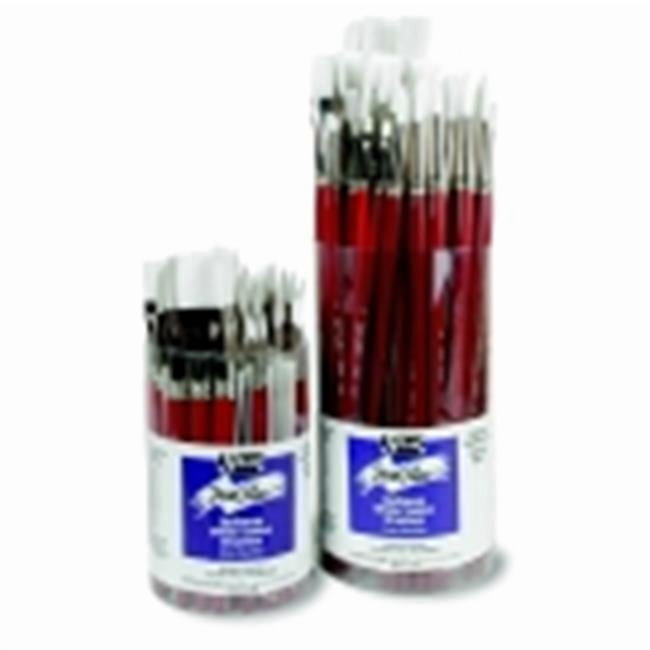 Sax Optimum White Taklon Short Handle Paint Brush Set- Red- Set - 72