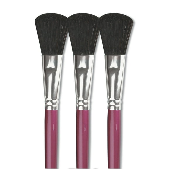 Sax Oval Wash Ox Hair Paint Brushes with Short Handles,1 Inch, Pack of 3