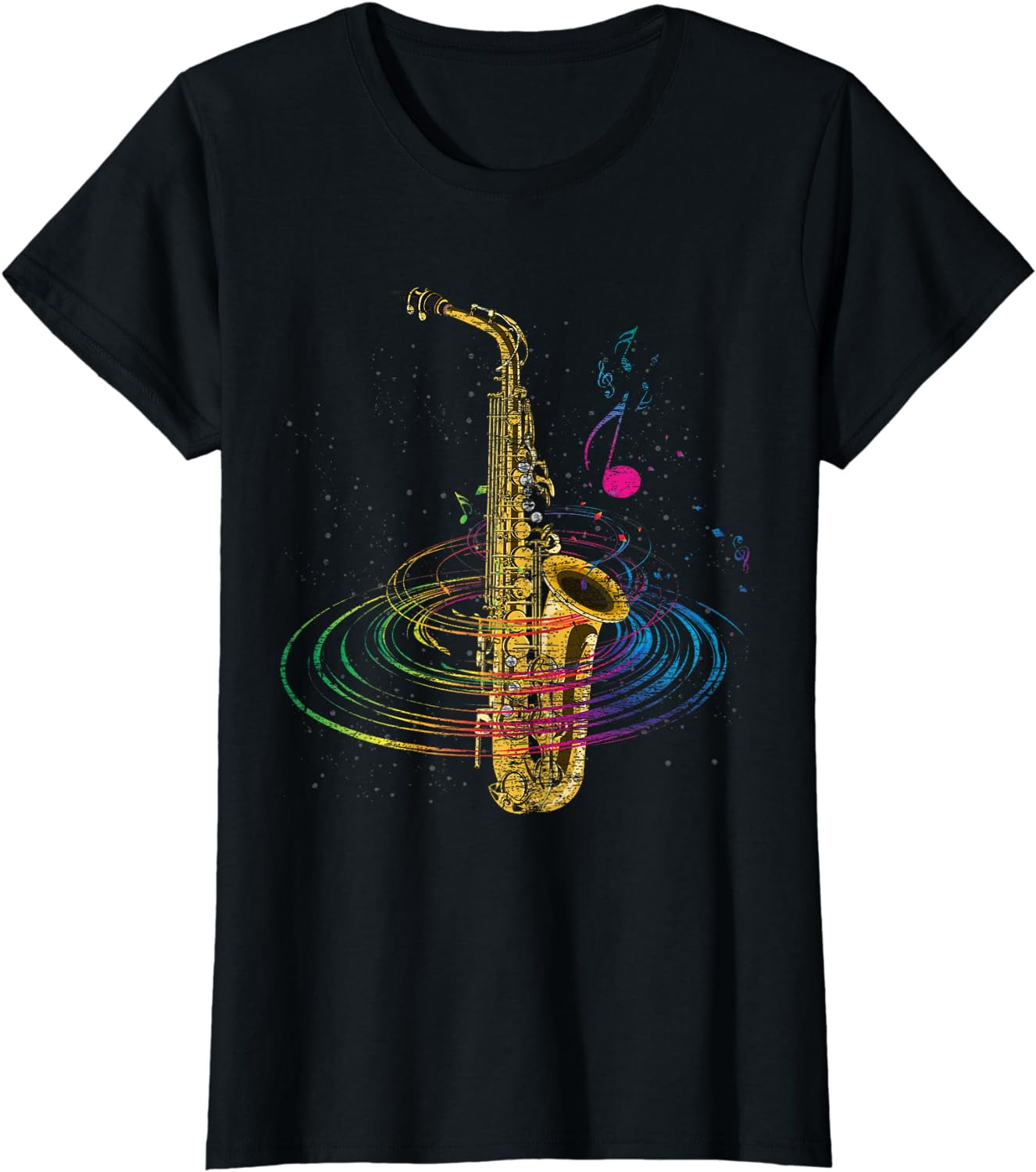 Sax Player Gift Idea Saxophonist Music Notes Saxophone TShirt