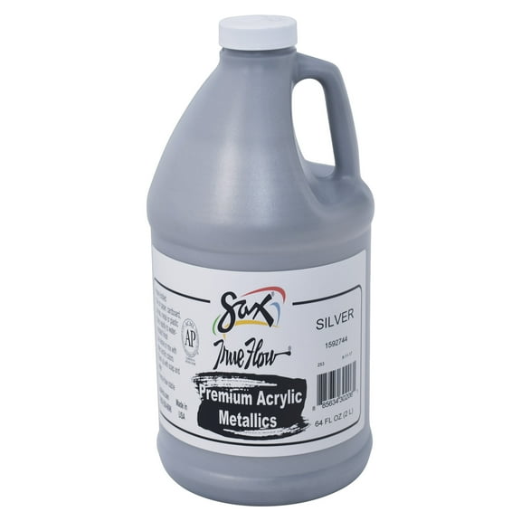 Sax Premium Heavy-Bodied Acrylic Paint, 1/2 Gallon, Metallic Silver