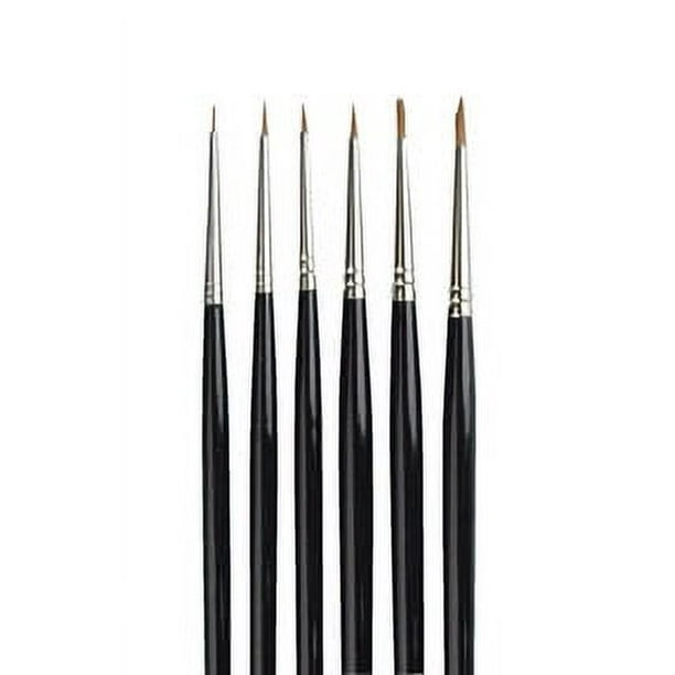 Sax Red Synthetic Detail Spotter Paint Brushes, Assorted Sizes, Black ...