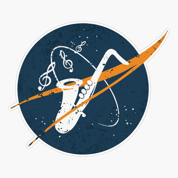 Sax Space Vintage Music Sticker