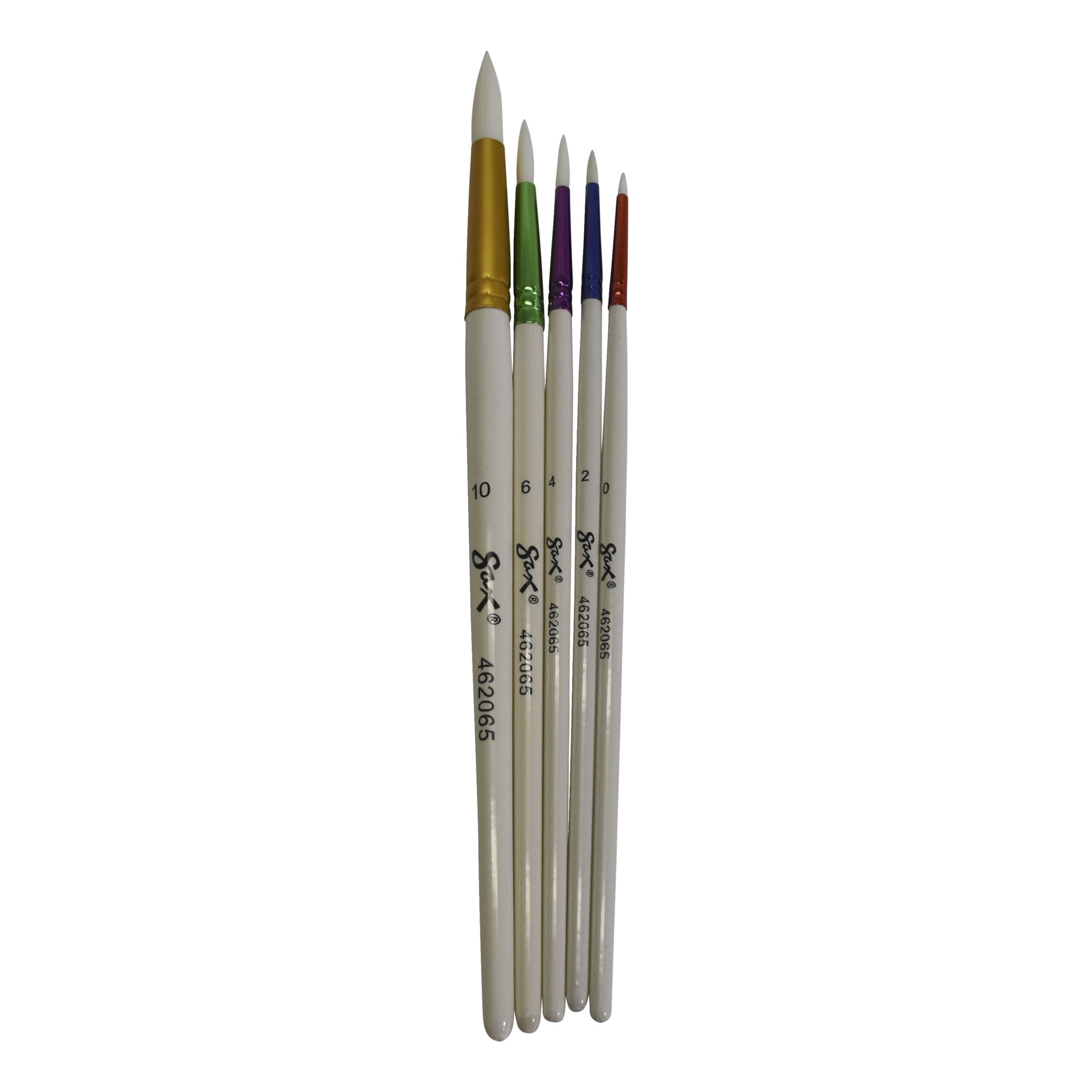 Sax Spectrum Watercolor Brushes, Flat Type, Short Handle, Assorted Sizes,  Set Of 5 : Target