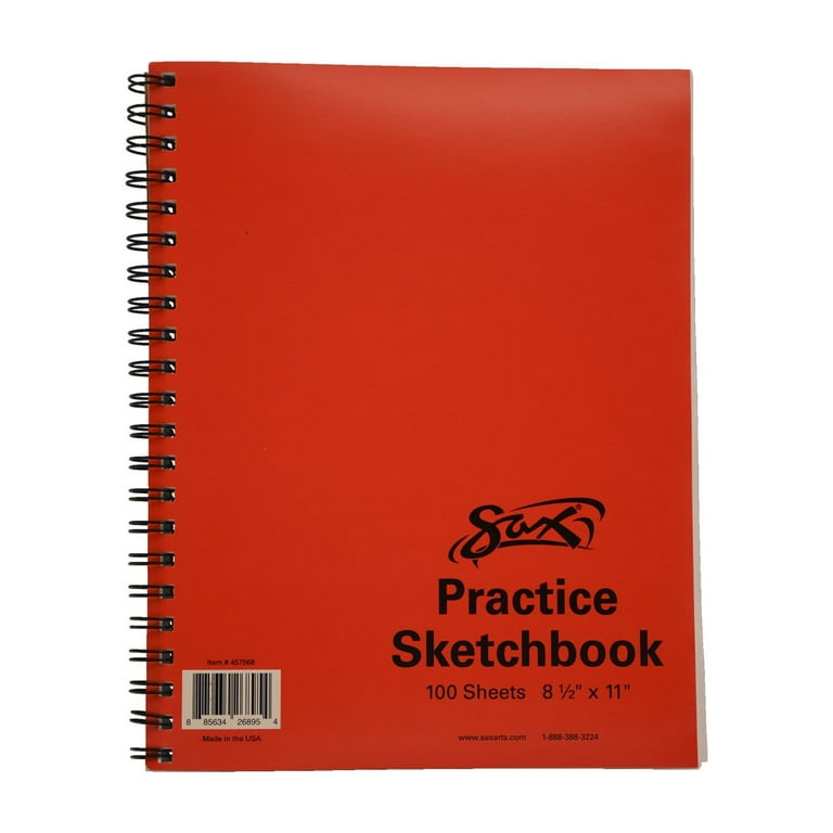 Sax 8.5 x 11 in. Spiral Binding Smooth Sketchbook - 100 Sheets- White
