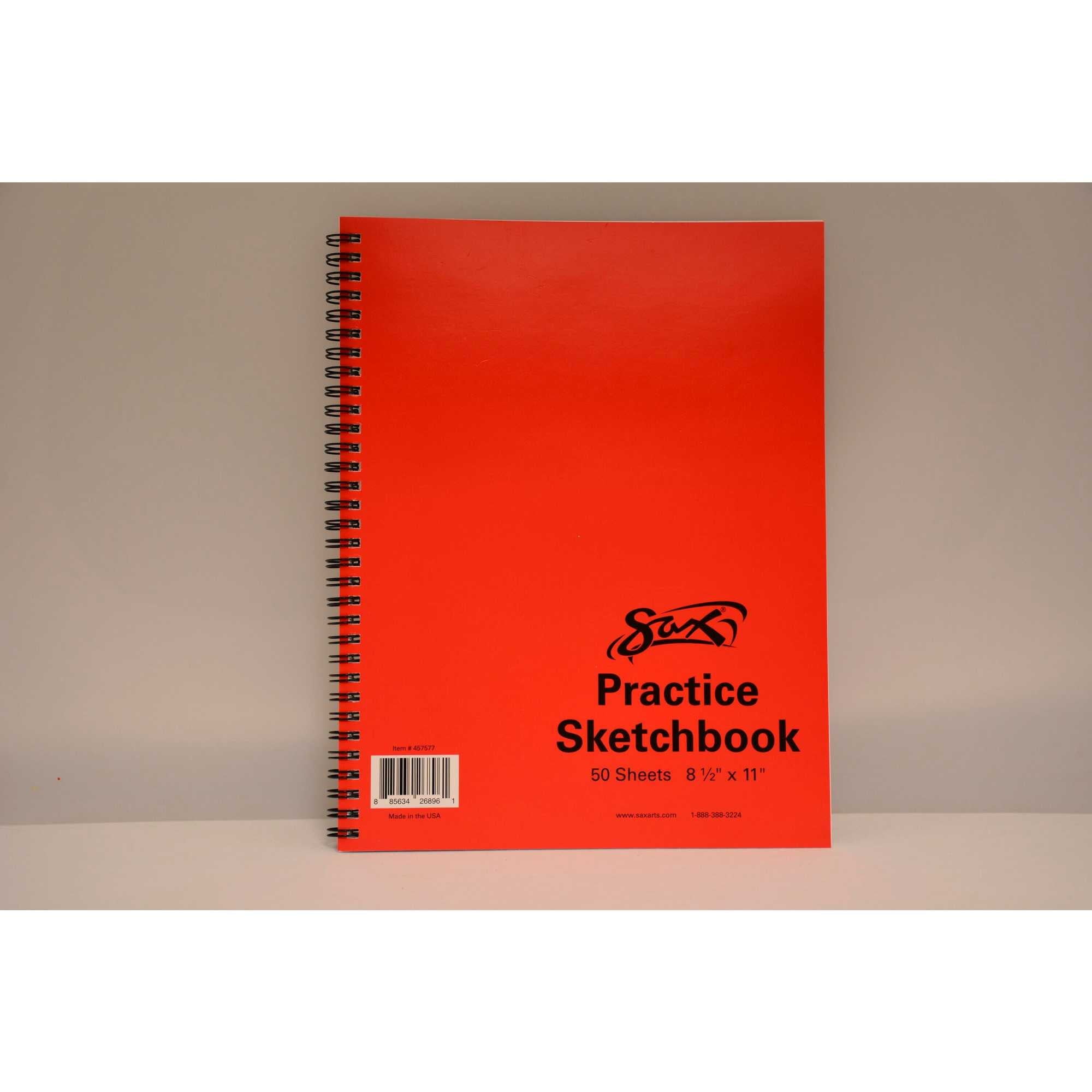 Sax Spiralbound Practice Sketchbook, 8.5" x 11", White