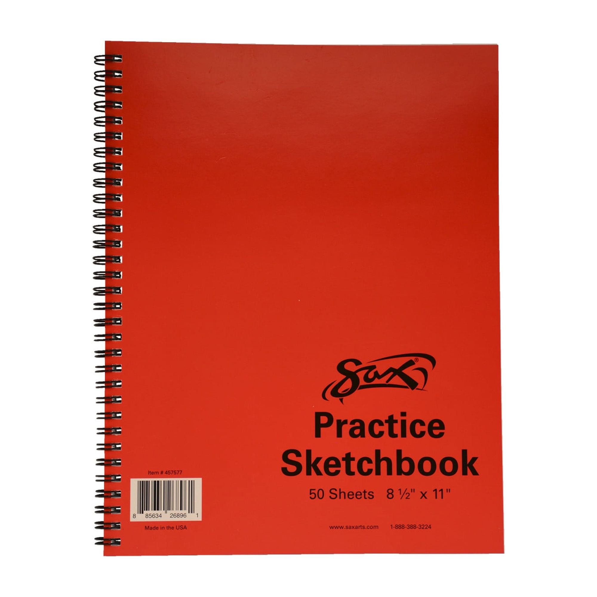 Sax Spiralbound Practice Sketchbook, 8.5 x 11, White