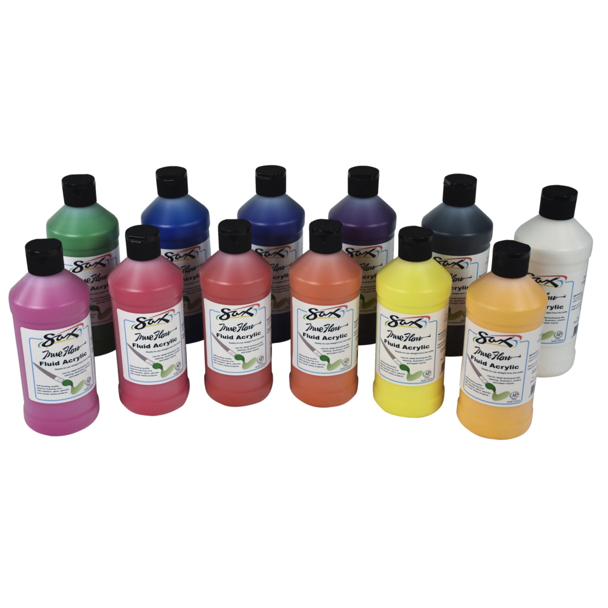 Sax 2002438 1 Pint True Flow Fluid Acrylic Paint44 Assorted Color Set ...