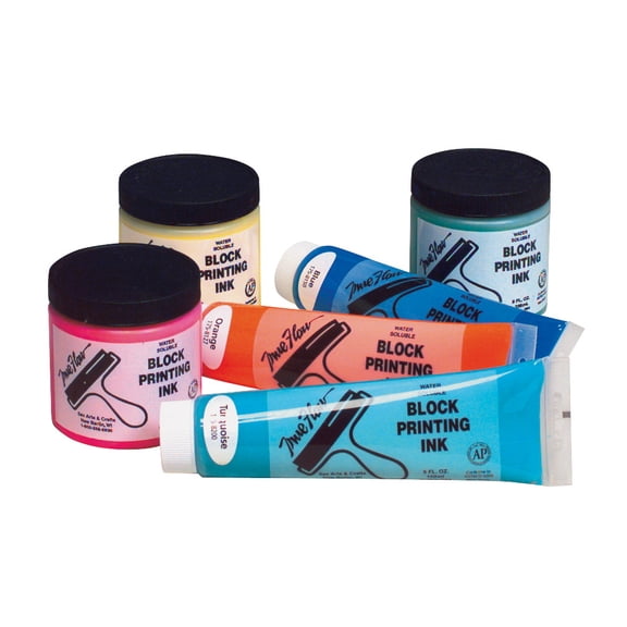 Sax True Flow Non-Toxic Water Soluble Block Printing Ink, 1 pt Jar, Primary Yellow