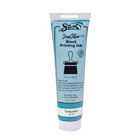 Sax True Flow Non-Toxic Water Soluble Block Printing Ink - 5 Oz. - Turquoise