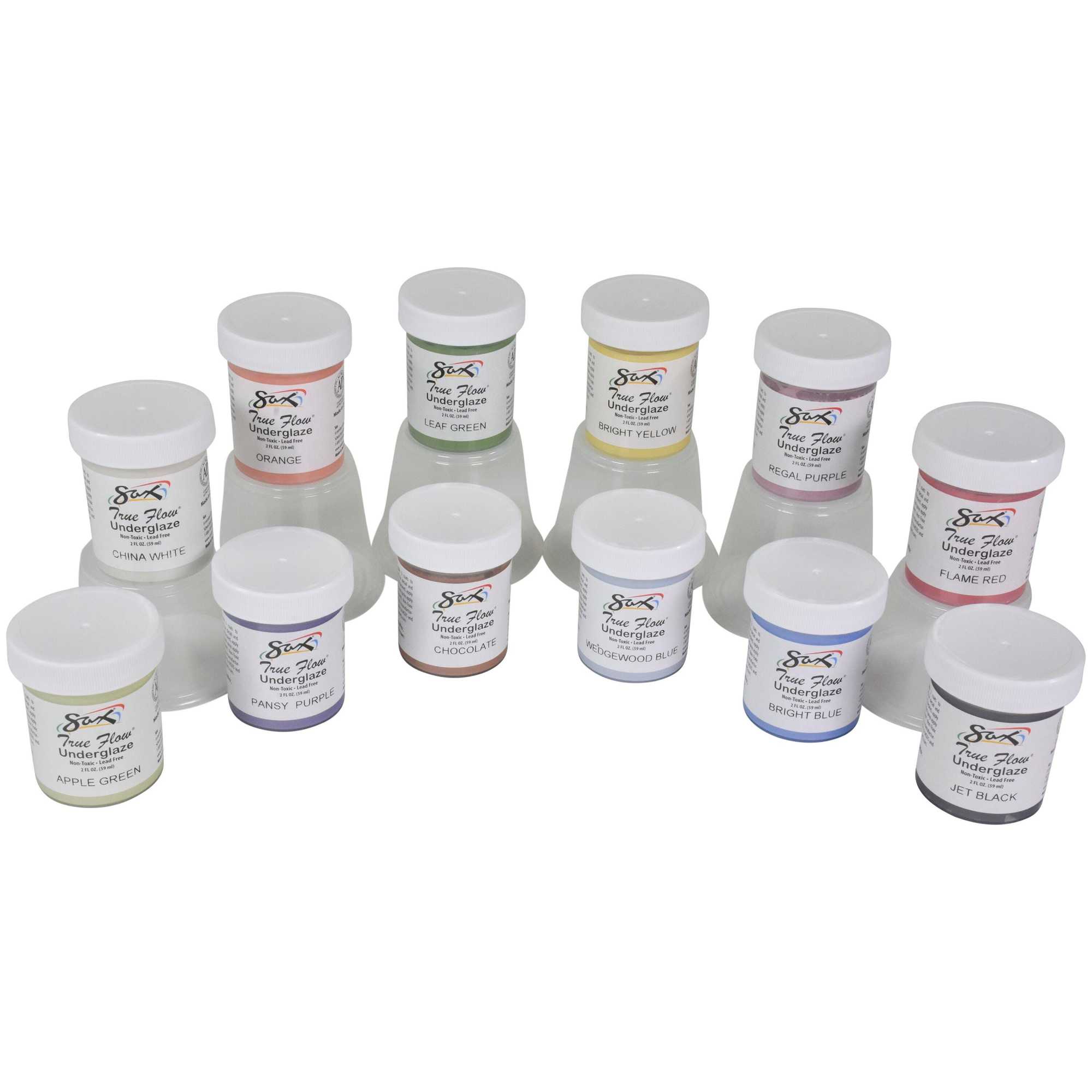 Sax Underglaze Set, 2 Ounce Jars, Assorted Colors, Set of 12 - Walmart.com