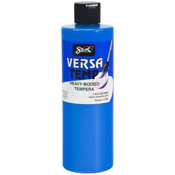Sax Versatemp Heavy-Body Tempera Paint, Fluorescent Blue, Pint