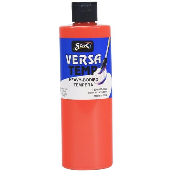 Chroma Acrylics 2028304 Sax Versatemp Heavy-Body Tempera Paints, Fluorescent Red, Pint