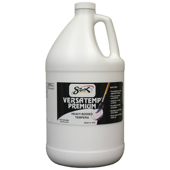 Sax Versatemp Premium Heavy-Bodied Tempera Paint, 1 Gallon, White