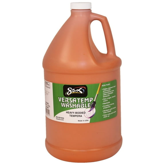 Sax Washable Versatemp Heavy Bodied Tempera Paint, Orange, Gallon