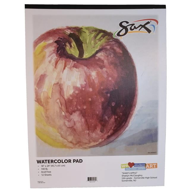 Pacon 1594177 18 x 24 in. Sax Watercolor Pad, 140 lbs, White - 12 Sheets