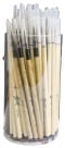 Stanislaus Imports 401640 Quality Economy Assorted Trim Bamboo Handle Paint Brush Set, Assorted Size, Set of 72