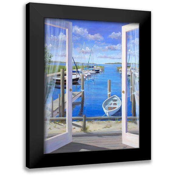 Saxe, Carol 12x14 Black Modern Framed Museum Art Print Titled - Port Deck