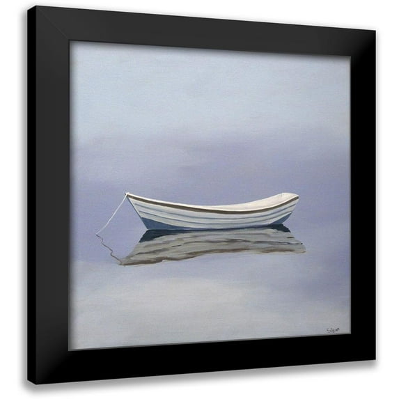 Saxe, Carol 20x20 Black Modern Framed Museum Art Print Titled - Moored Rowboat
