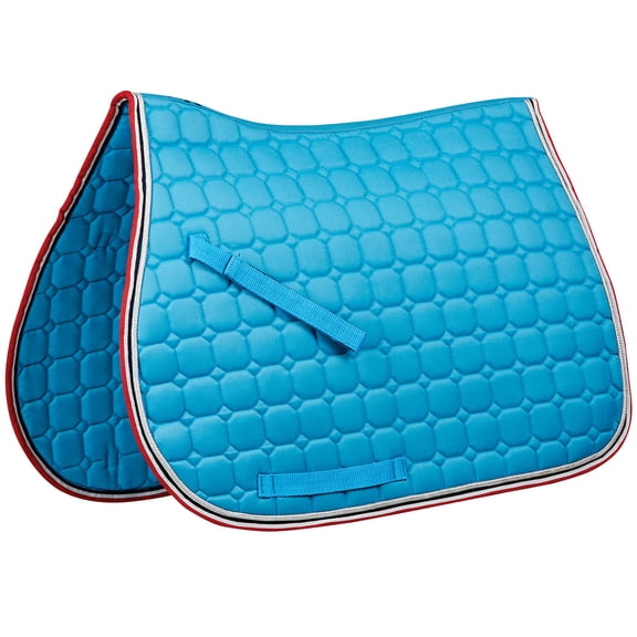 Saxon Coordinate Quilted All Purpose Saddle Pad, Full Color: Blue/Navy/Berry