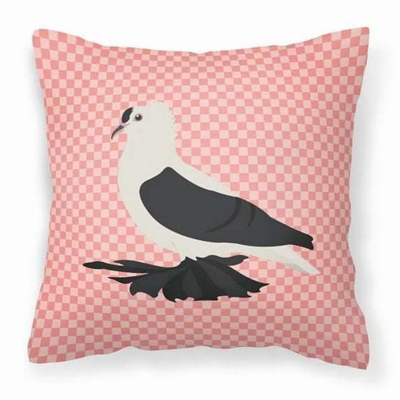 Saxon Fairy Swallow Pigeon Pink Check Fabric Decorative Pillow