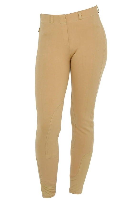 Saxon Ladies' Knee Patch Pull-On Breeches Color: Beige Size: Sz 38