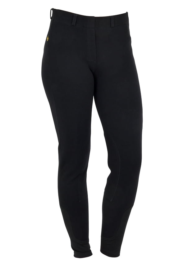 Saxon Ladies' Knee Patch Pull-On Breeches Color: Black Size: Sz 38