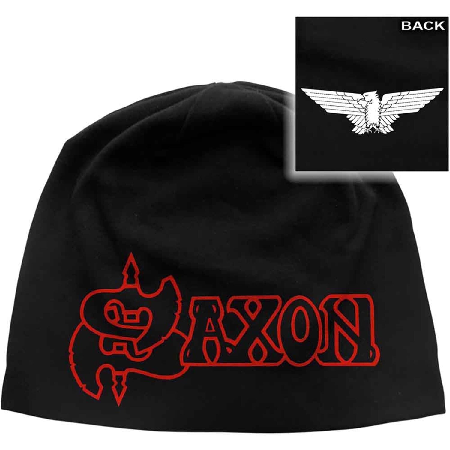 Razamataz Saxon Logo & Eagle - Beanie, Black, One Size, Unisex